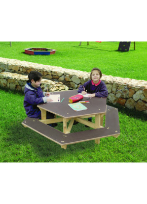 MESA PICNIC PARA NIÑOS HEXAGONAL 6 ASIENTOS