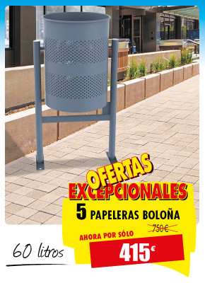 5 PAPELERAS METÁLICA BOLOÑA