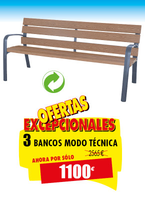 3 BANCOS MODO MADERA TÉCNICA