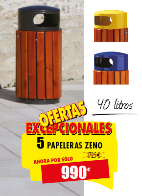 5 PAPELERAS PARA PARQUES ZENO