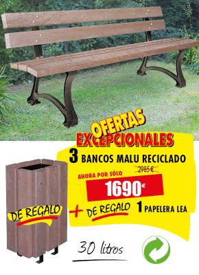 3 BANCOS URBANO RECICLADO DE REGALO 1 PAPELERA