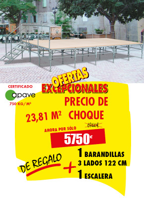 ESCENARIO MULTIUSOS 4.88 x 4.88 M PRECIO DE CHOQUE