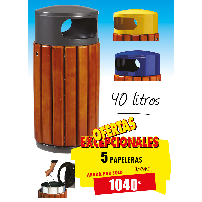 5 PAPELERAS PARA PARQUES ZENO
