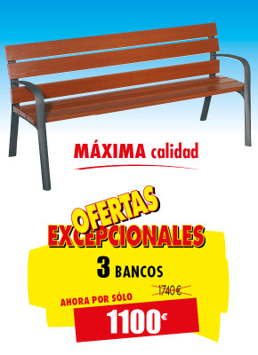 3 BANCOS PÚBLICOS DE MADERA MODO