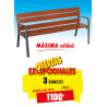 3 BANCOS PÚBLICOS DE MADERA MODO