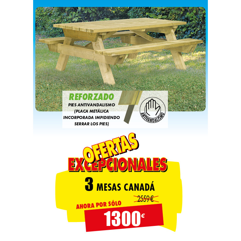 3 MESAS DE MADERA CANADÁ