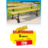 3 BANCOS MALU DE MADERA DE PINO