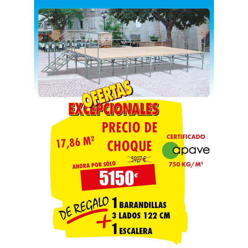 ESCENARIO MULTIUSOS 4.88 X 3.66 M PRECIO DE CHOQUE