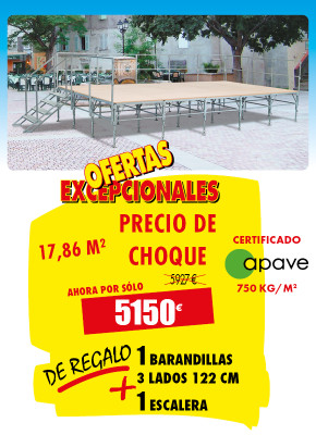 ESCENARIO MULTIUSOS 4.88 X 3.66 M PRECIO DE CHOQUE