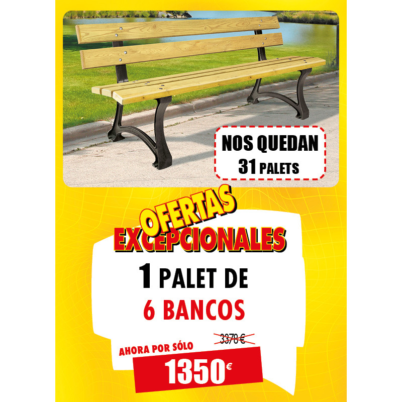 6 BANCOS MALU DE MADERA DE PINO