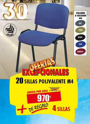 20 SILLAS POLIVALENTE + DE REGALO 4 SILLAS