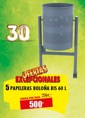 5 PAPELERAS METÁLICA BOLOÑA