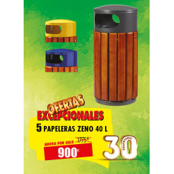 5 PAPELERAS PARA PARQUES ZENO