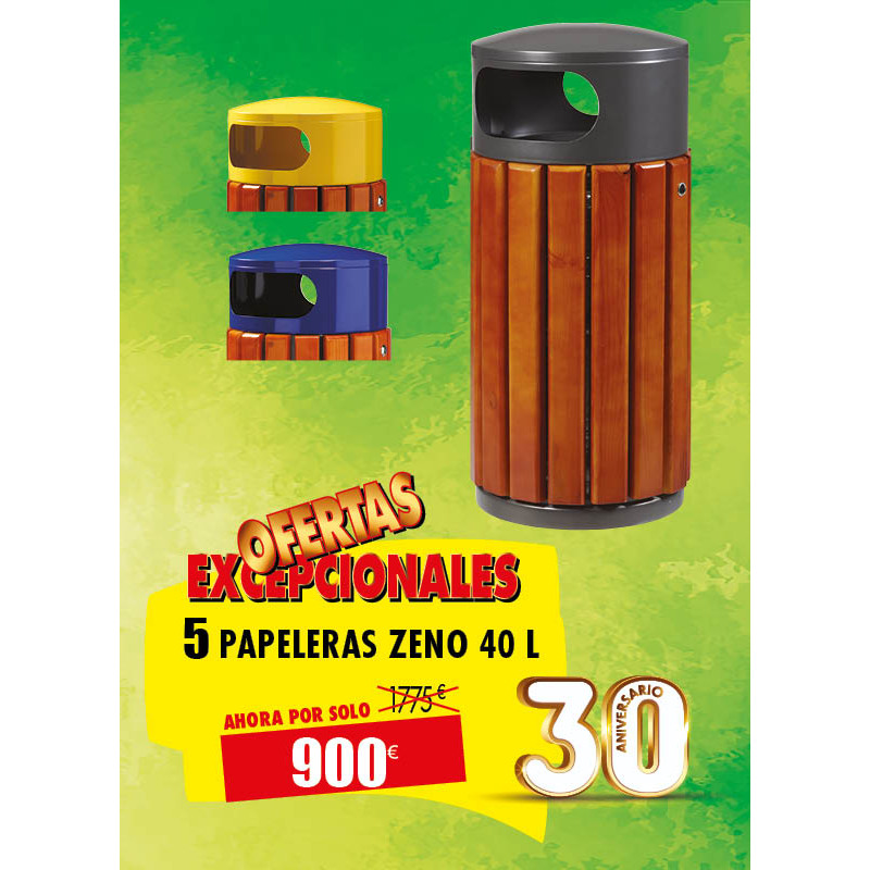 5 PAPELERAS PARA PARQUES ZENO