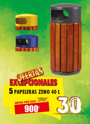 5 PAPELERAS PARA PARQUES ZENO