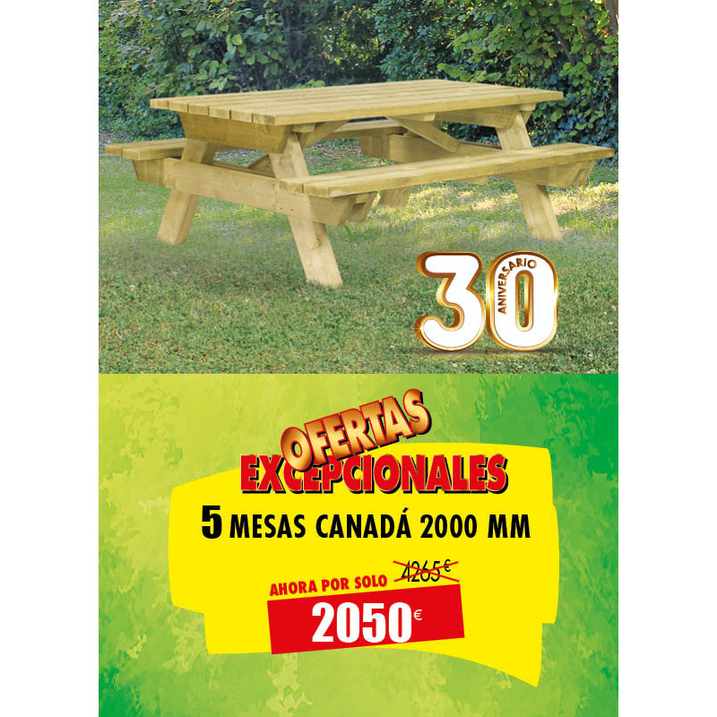 5 MESAS DE MADERA CANADÁ
