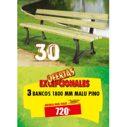 3 BANCOS MALU DE MADERA DE...