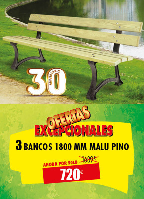3 BANCOS MALU DE MADERA DE PINO