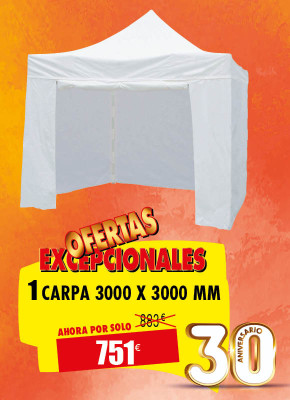1 CARPA PLEGABLE FIESTA 3 X 3 M PRECIO DE CHOQUE