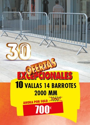 10 VALLAS DE SEGURIDAD 14 BARROTES