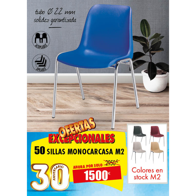 50 SILLAS APILABLES MONOCARCASA M2