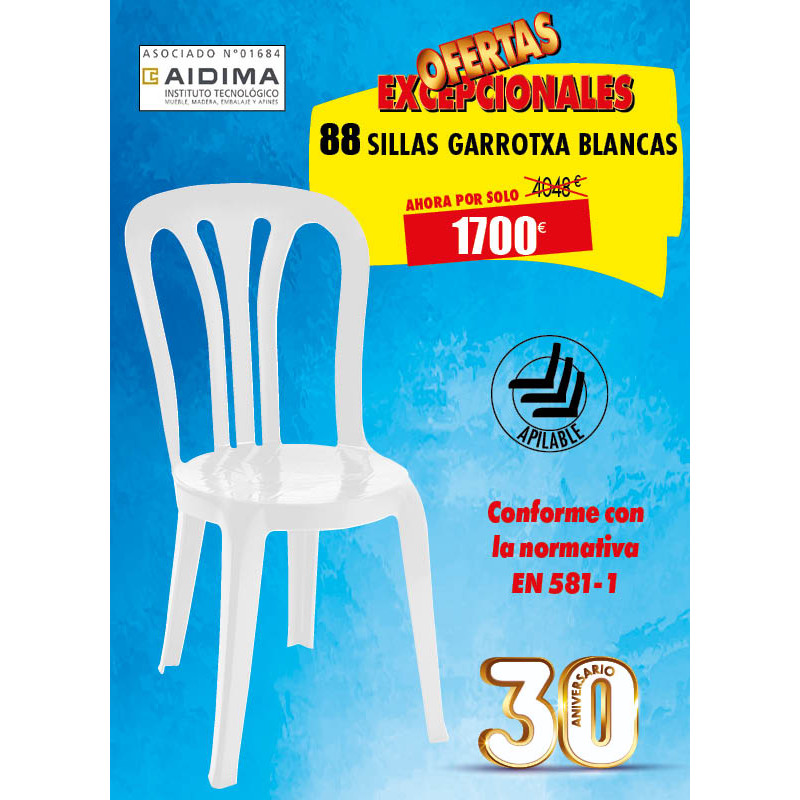 88 SILLAS INTERIOR O EXTERIOR GARROTXA