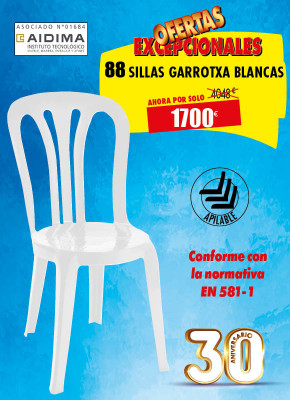 88 SILLAS INTERIOR O EXTERIOR GARROTXA