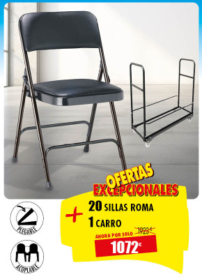 20 SILLAS PLEGABLES ROMA + 1 CARRO