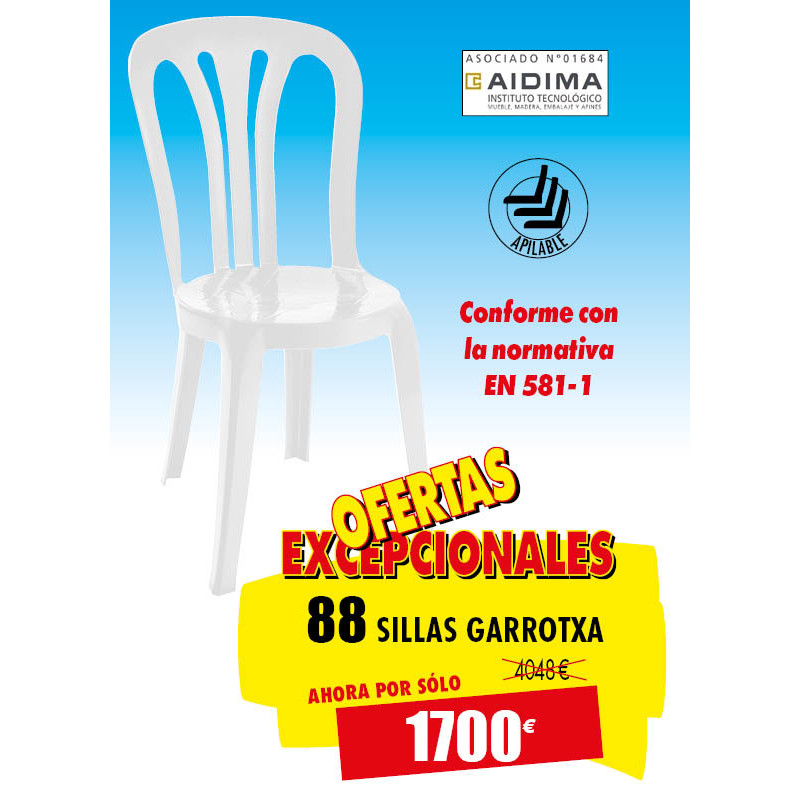 88 SILLAS INTERIOR O EXTERIOR GARROTXA