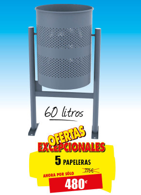 5 PAPELERAS METÁLICA BOLOÑA