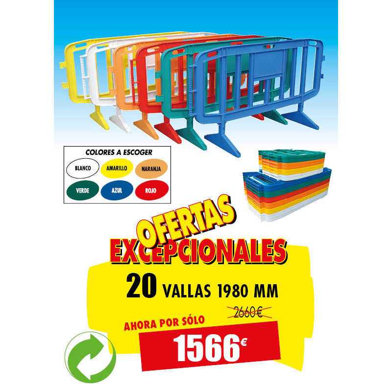 20 VALLAS DE SEGURIDAD DE PLÁSTICO