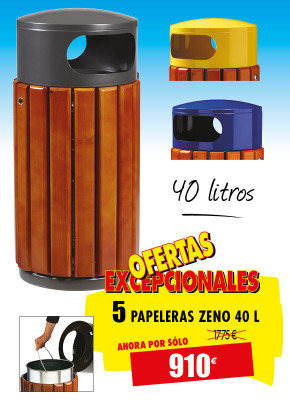 5 PAPELERAS PARA PARQUES ZENO