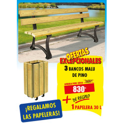 3 BANCOS MALU DE PINO + DE...