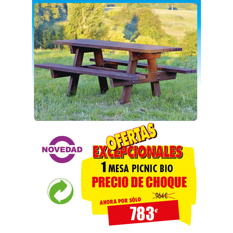 PRECIO DE CHOQUE MESA PICNIC PARQUE BIO