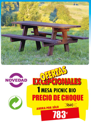 PRECIO DE CHOQUE MESA PICNIC PARQUE BIO
