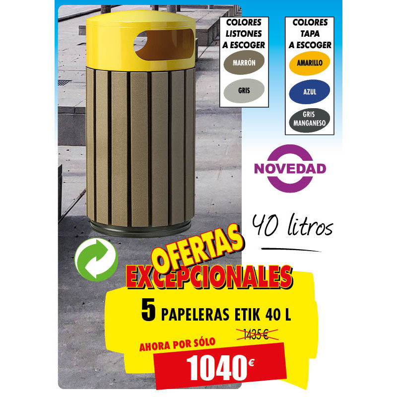 5 PAPELERAS RECICLADAS ETIK