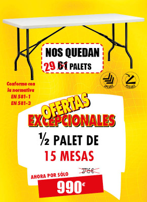 15 MESAS DE POLIETILENO PLEGABLES