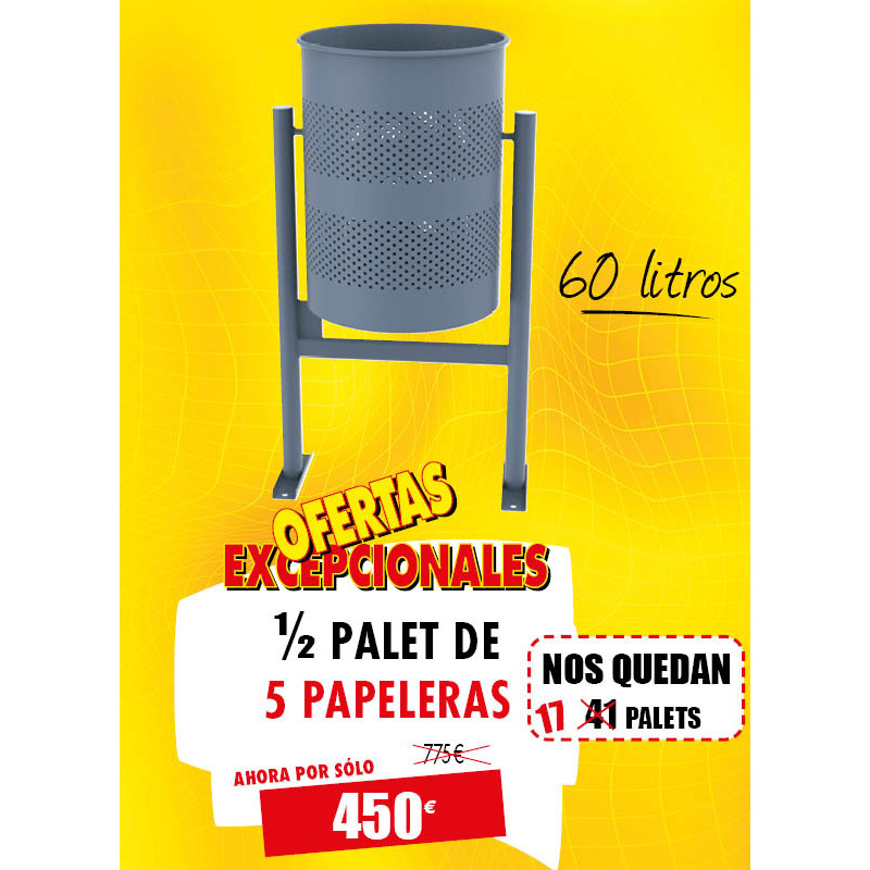 5 PAPELERAS METÁLICA BOLOÑA