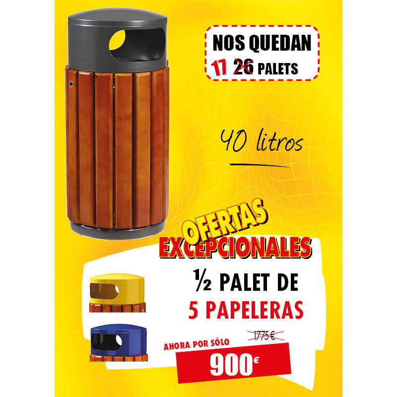 5 PAPELERAS PARA PARQUES ZENO