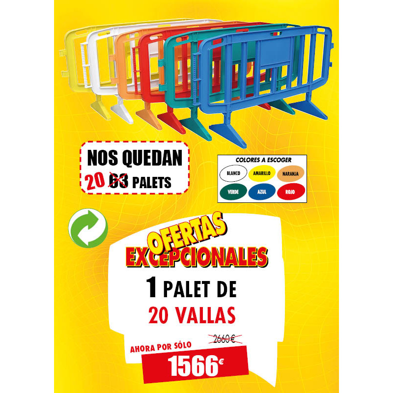 20 VALLAS DE SEGURIDAD DE PLÁSTICO