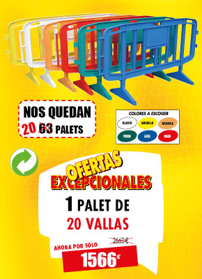 20 VALLAS DE SEGURIDAD DE PLÁSTICO
