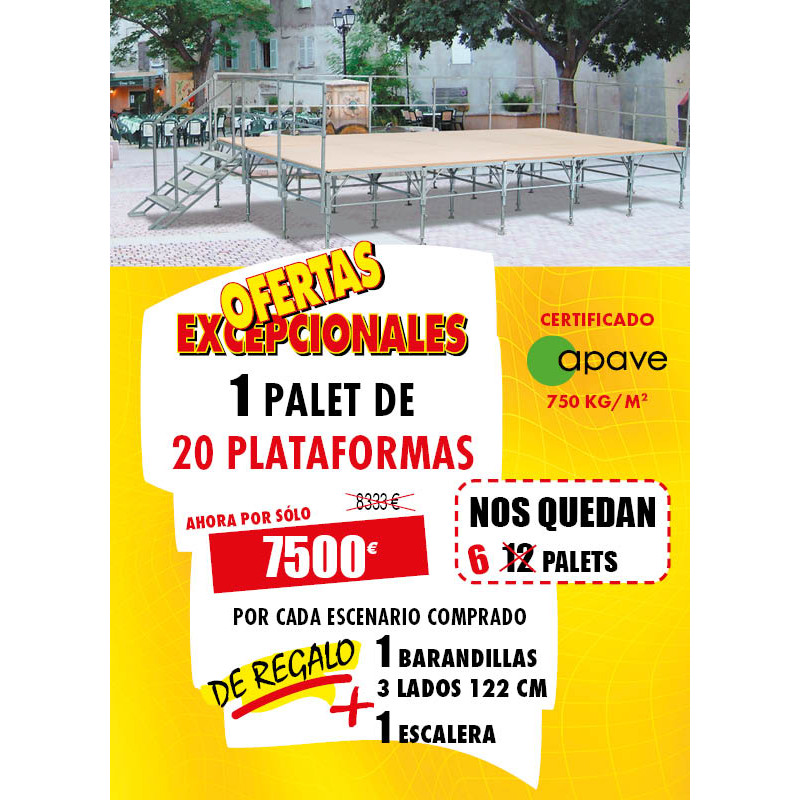 ESCENARIO MULTIUSOS 6.10 X 4.88 M PRECIO DE CHOQUE