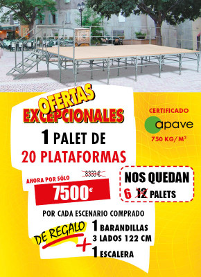 ESCENARIO MULTIUSOS 6.10 X 4.88 M PRECIO DE CHOQUE