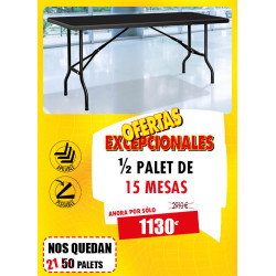 15 MESAS DE POLIETILENO NEGRA