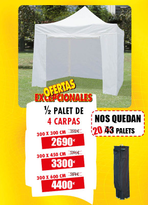 LOTE DE 4 CARPAS PLEGABLES FIESTA - TECHO Y 4 CORTINAS