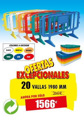 20 VALLAS DE SEGURIDAD DE PLÁSTICO