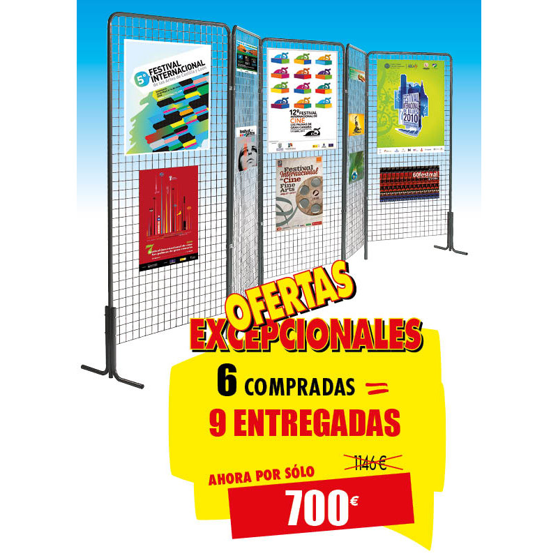 6 REJILLAS DE EXPOSICIÓN COMPRADAS, 9 ENTREGADAS