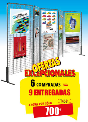 6 REJILLAS DE EXPOSICIÓN COMPRADAS, 9 ENTREGADAS
