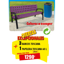 3 BANCOS PARA PLAZAS + 1...