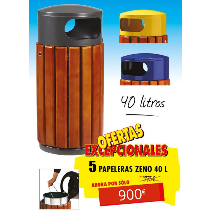 5 PAPELERAS PARA PARQUES ZENO